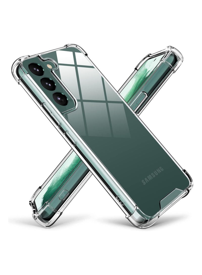Clear Case for Samsung Galaxy S22 5G Shockproof Bumper Protective Cover with Airbags Corners Hybrid Design Hard PC Back with Flexible TPU Frame - Image 1