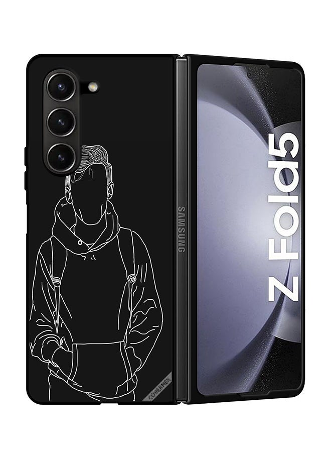 Covernex Protective Case Cover For Samsung Galaxy Z Fold 5 Sketch Of Jacket Boy - Image 1