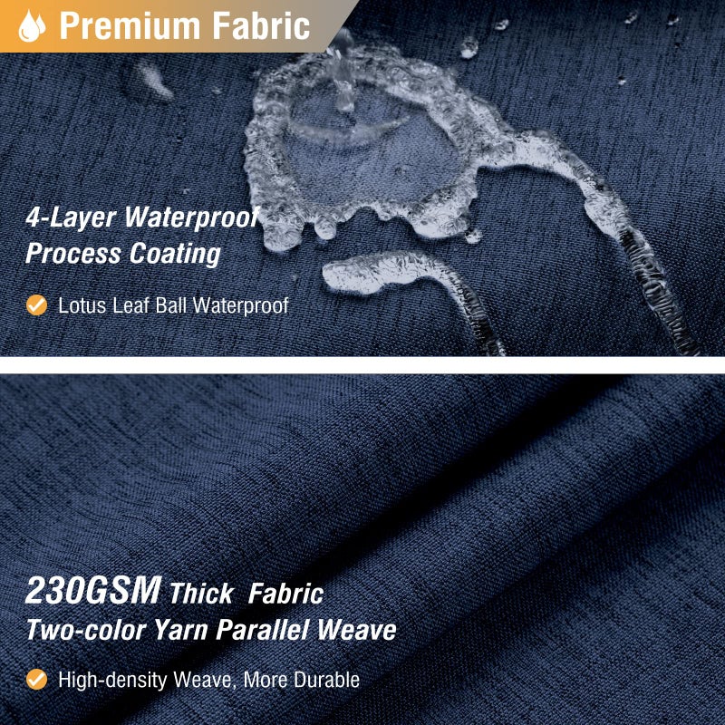 BTTN Navy Blue Shower Curtain - Linen Textured Heavy Duty Waterproof Cloth Shower Curtain Set with 12 Plastic Hooks, Hotel Spa Luxury Simple Decorative Thick Fabric Shower Curtain for Bathroom, 72x72 - Image 2