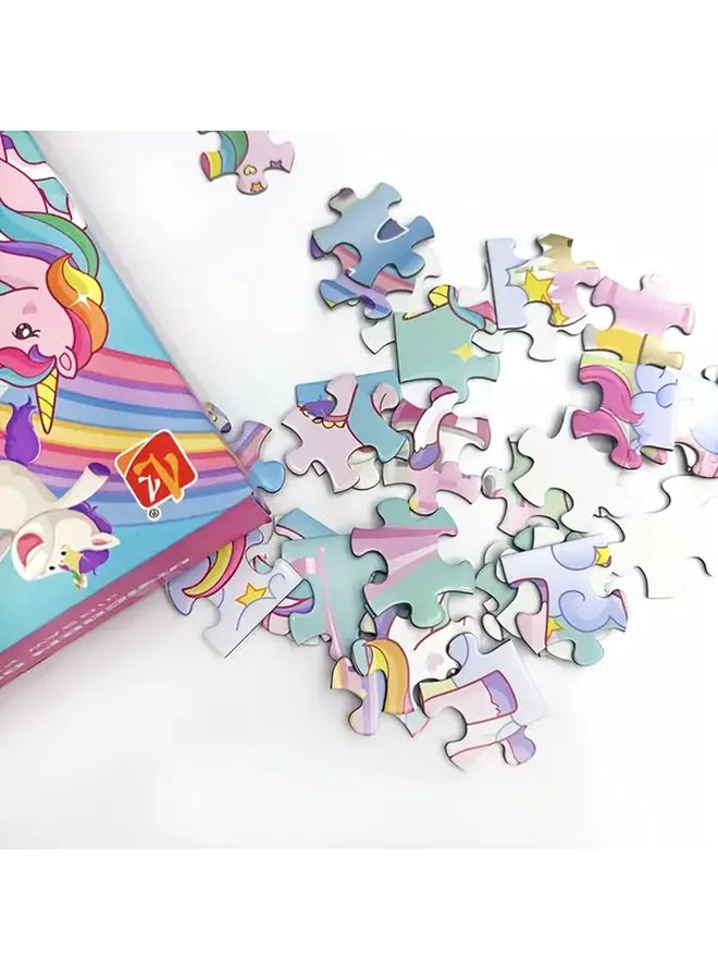 لغز يونيكورن للفتيات ٥٤ قطعة، لعبة تعليمية كبيرة هدية تعليمية - Image 5