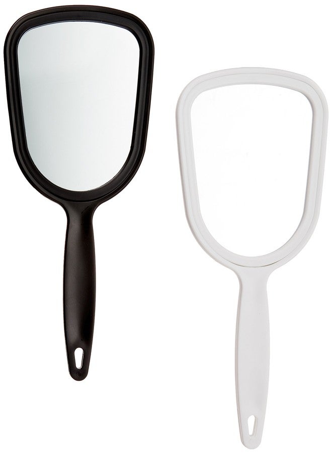 Soft 'N Style Hand Mirror 4-1/2" x 3-3/4" 6 white 6 black (Pack of 12)