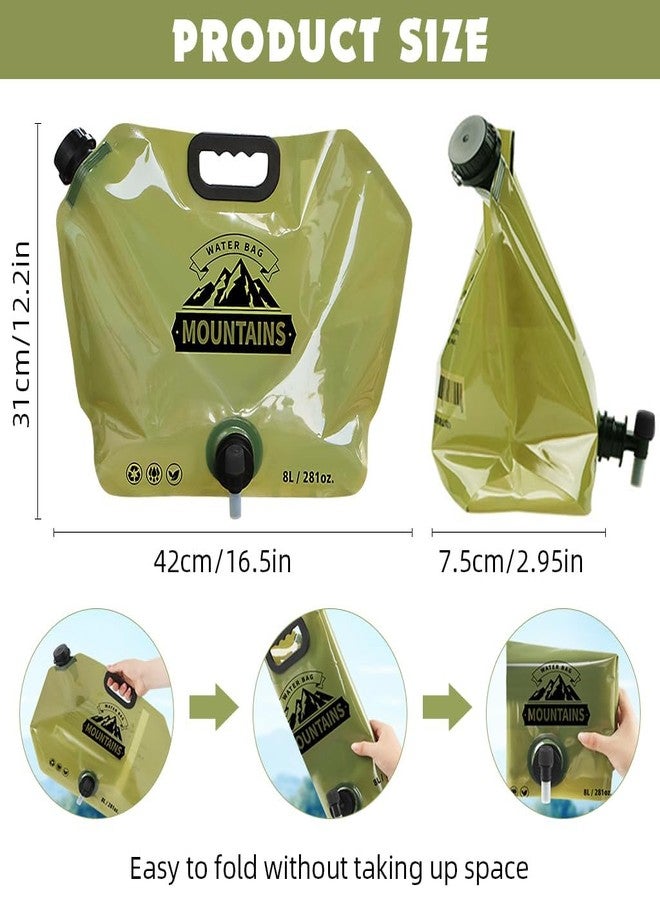 LAYZOO 8 Liter Collapsible Emergency Water Storage Bag with Tap for Camping, BPA Free Plastic Water Carrier Tank, Foldable Water Jug Container Bag for Travel, Hiking,Desert Survival,Outdoor Adventure - Image 2