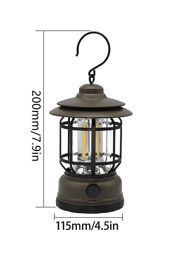 Camping Lamp Rechargeable Portable Camping Light Battery Powered Retro Camping Light Waterproof Hanging Led Tent Lights Outdoor Hiking Garden Fishing Green - Image 2