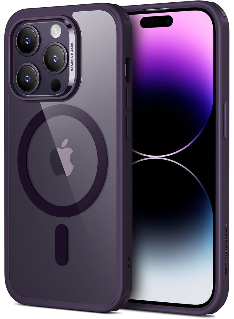 أكاليكس حافظة مغناطيسية متوافقة مع iPhone 14 Pro Max مقاس 6.7 بوصة، متوافقة مع Magsafe، ظهر شفاف شفاف نحيف مقاوم للصدمات (أرجواني غامق) - Image 1