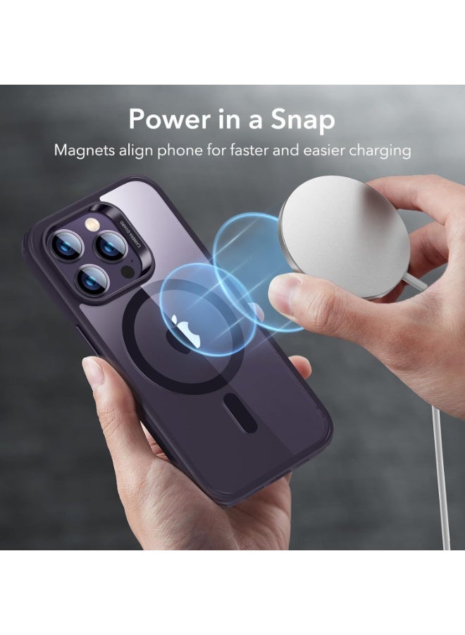 أكاليكس حافظة مغناطيسية متوافقة مع iPhone 14 Pro Max مقاس 6.7 بوصة، متوافقة مع Magsafe، ظهر شفاف شفاف نحيف مقاوم للصدمات (أرجواني غامق) - Image 3