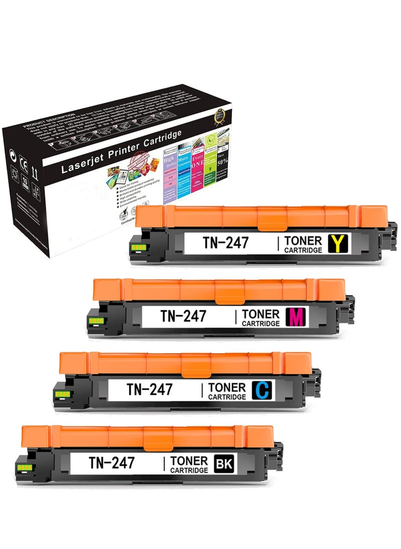 دي دبليو خرطوشة حبر TN247 TN247 TN243 TN-243CMYK متوافقة مع خرطوشة الحبر TN-243CMYK المتوافقة مع MFC L3750CDW MFC-L3750CDW DCP-L3550CDW MFC-L3770CDW HL-L3210CW HL-L3230CDW MFC-L3710CW MFC-L3730CDN  - Image 1