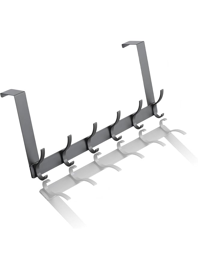 S-TOP 1 Pcs Over the Door Hooks – 6-Hook Heavy Duty Towel Rack for Bathroom - Image 1