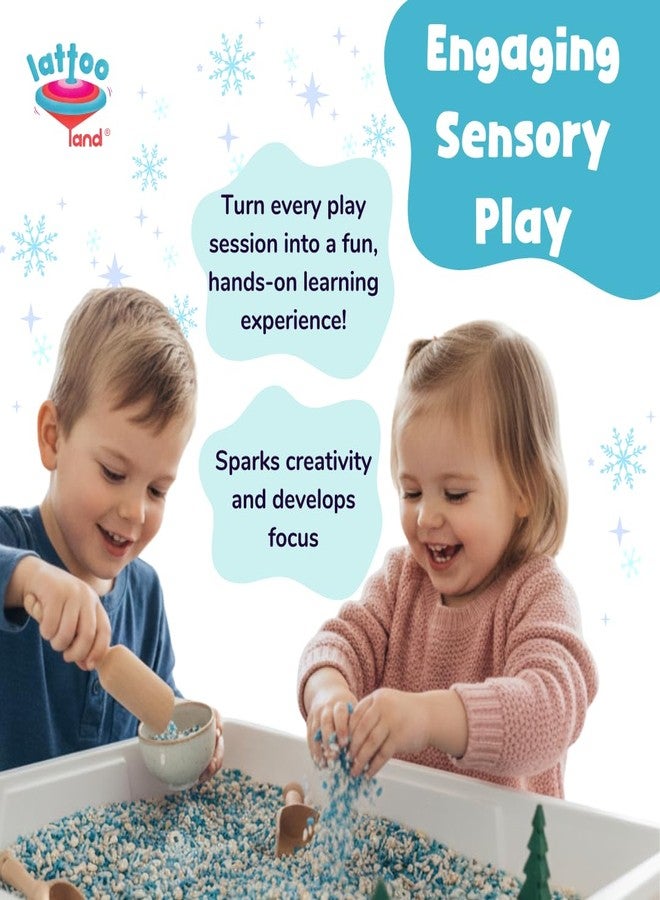 Lattooland Winter Sensory Bin Rice for Preschoolers | Non-Toxic Colored Winter Rice for Sensory Play | Montessori Kit for Toddlers & Kids | Educational Toy | Winter Activities | Snowy Day Plays | 2LB - Image 4