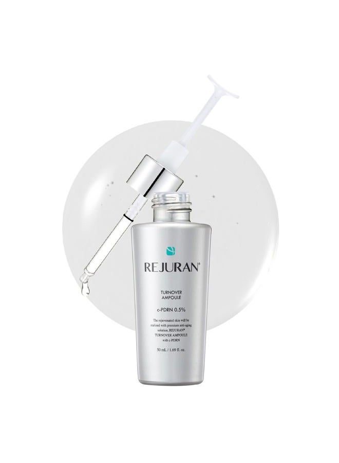 REJURAN أمبولة ® تيرن أوفر، c-PDRN® [حجم أكبر] - سيروم وجه أصلي من الحمض النووي للسلمون PDRN للتجديد، التماسك، الترطيب وإشراقة شبابية، ينعم ملمس البشرة. العناية بالبشرة الكورية (1.69 أونصة سائلة) - Image 1