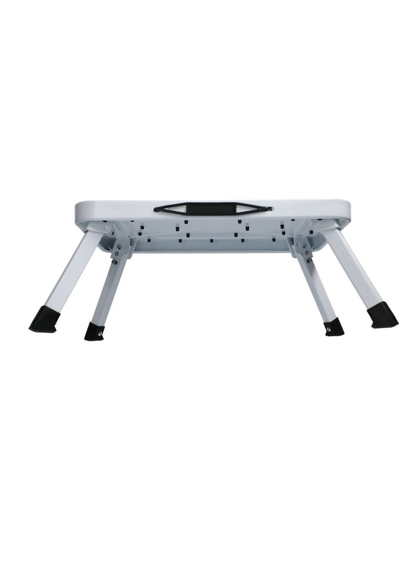 HONEYBEE - 1 Step Steel Ladder Stool White and Black - Image 1