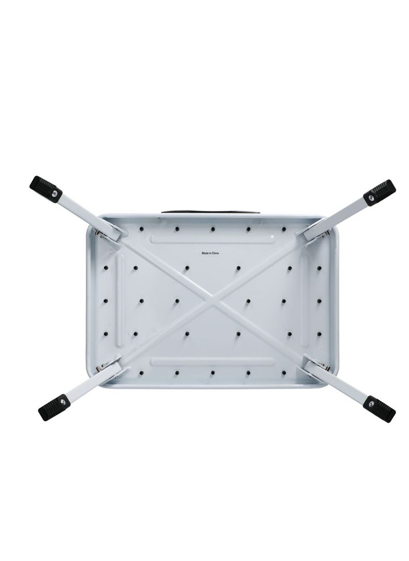 HONEYBEE - 1 Step Steel Ladder Stool White and Black - Image 1