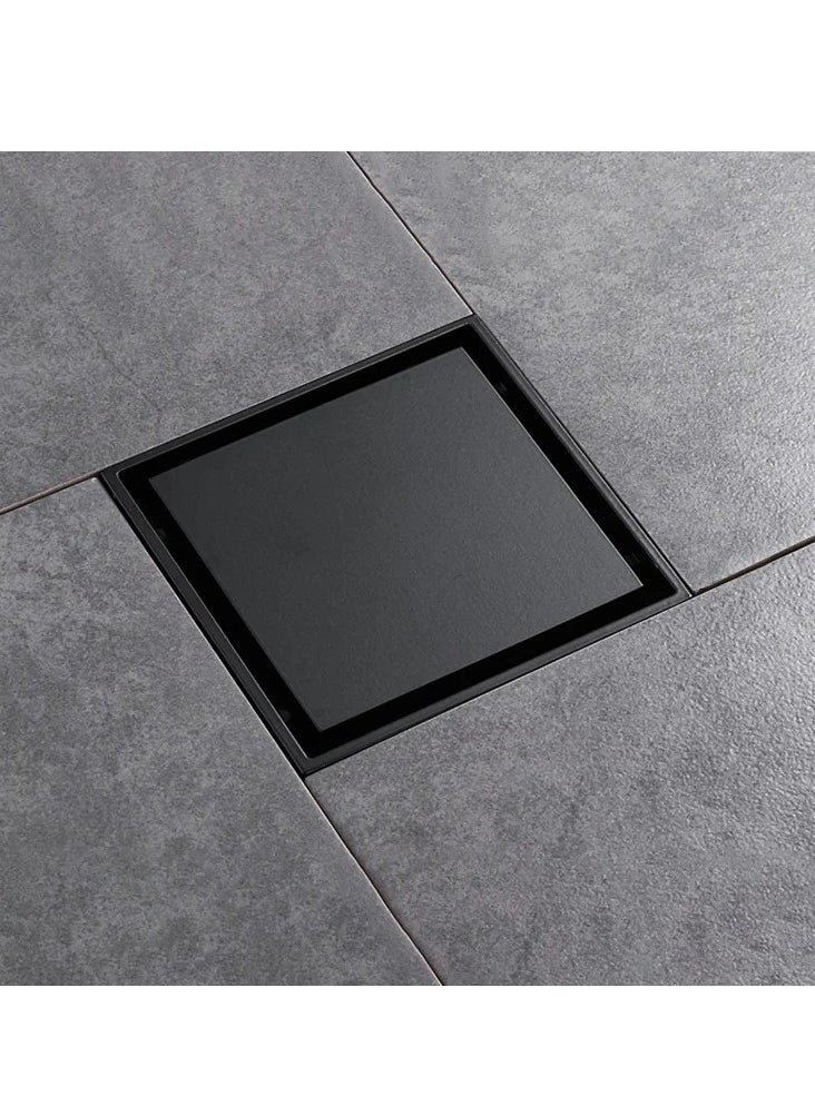Kana Floor Drain 15x15 Stainless Steel 304 Matte Black  - Image 1
