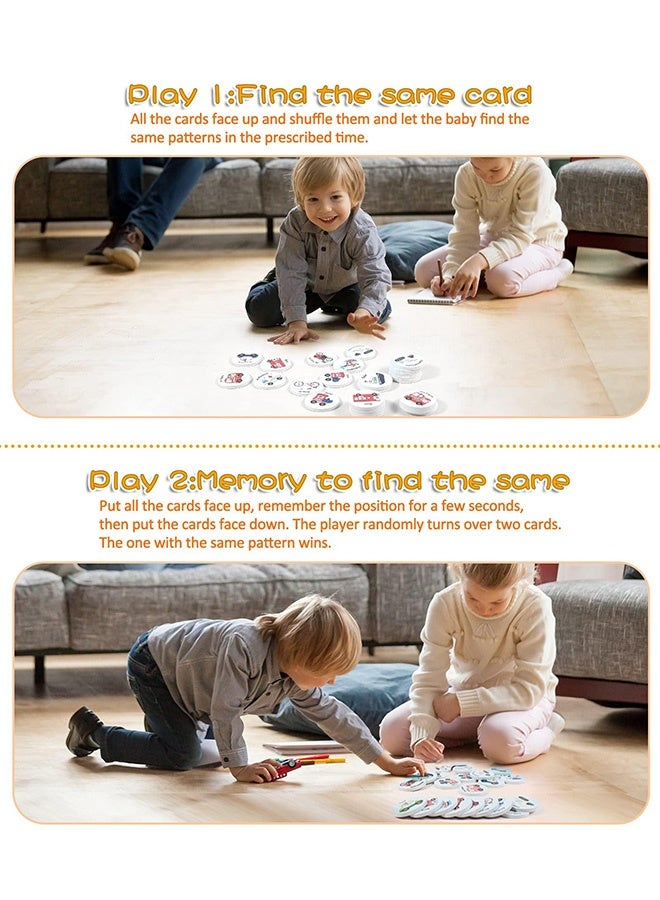 Peachjoy Wooden Match Memory Game for Kids - 24 Pc Vehicle Matching Cards Educational Memory Game for Pre-Kindergarten Early Learning Development - Safe Wooden Learning Toys for Boys and Girls - Image 4