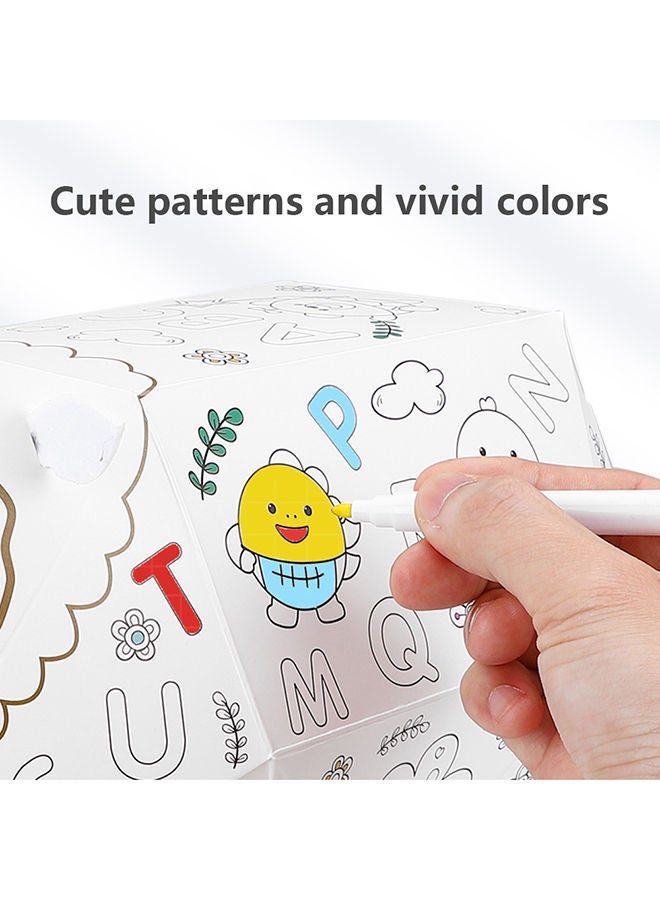 NIBEMINENT 5-Piece Doodle Drawing Castle Creative Kids Playing Toy Set 28x2x21cm - Image 3