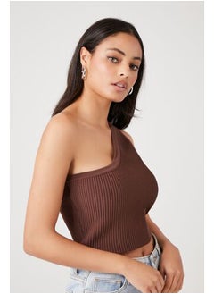 FOREVER 21 Sweater-Knit One-Shoulder Crop Top  - Image 1
