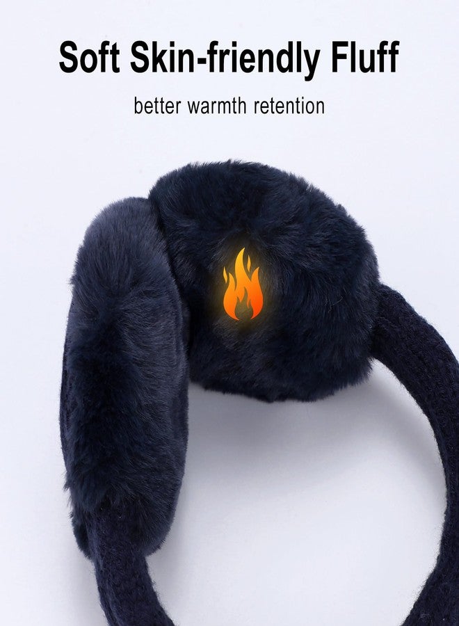 BEARAE Kids Knit Earmuffs Gloves Set Winter Soft Plush Ear Muffs Boys Girls Elastic Knit Mittens Outdoor Warm Ear Warmers - Image 3