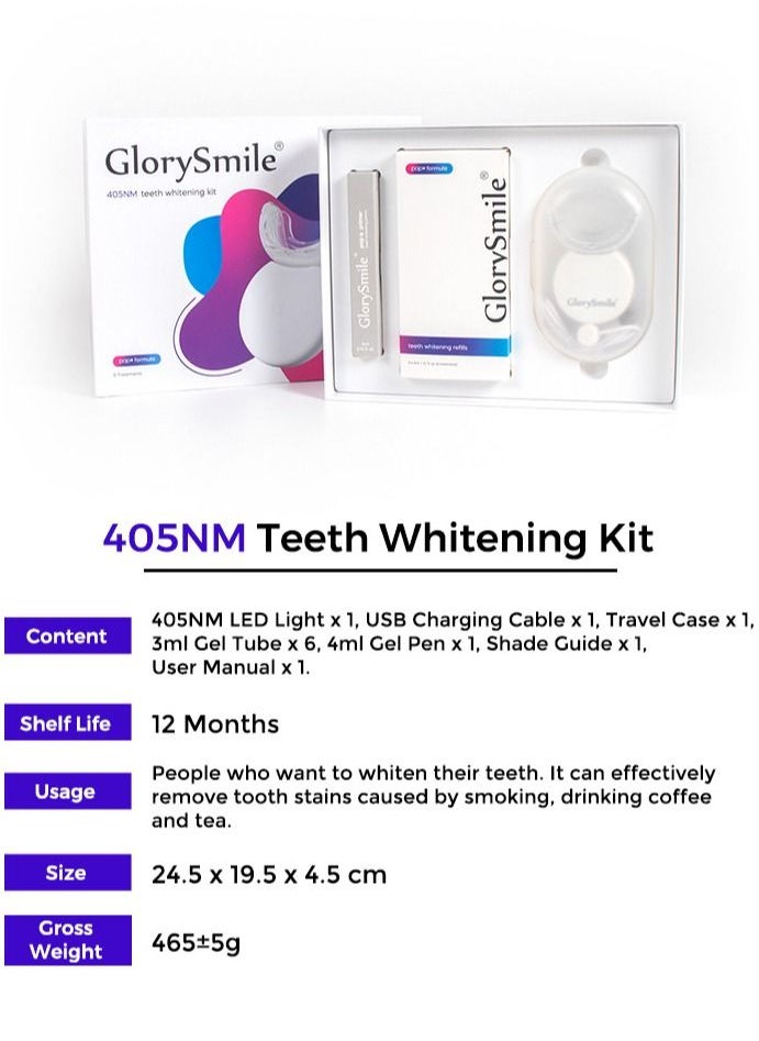 GlorySmile - Teeth Whitening Kit with LED Light Teeth Whitening Pen with 32X Powerful Blue Rechargeable LED Light Effective for Sensitive Teeth Comfortable and Accelerated Teeth Whitening - Image 1