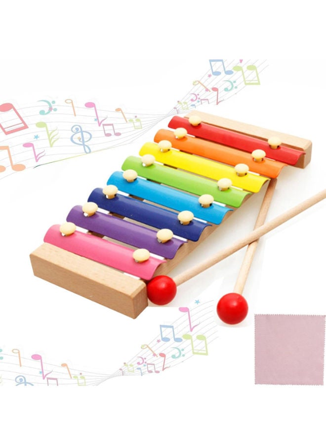 TOULIFLY Colorful Wooden Xylophone for Children – Educational Musical Toy with Cleaning Cloth - Image 1