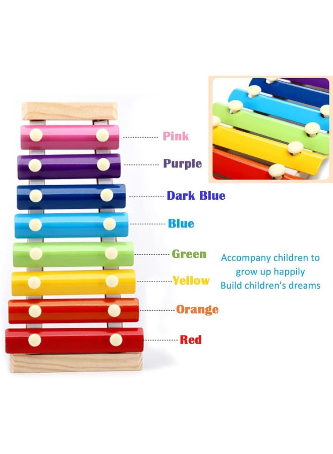 TOULIFLY Colorful Wooden Xylophone for Children – Educational Musical Toy with Cleaning Cloth - Image 2