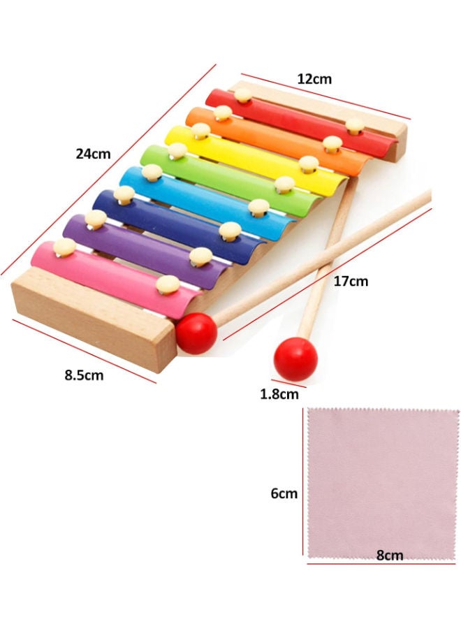 TOULIFLY Colorful Wooden Xylophone for Children – Educational Musical Toy with Cleaning Cloth - Image 3