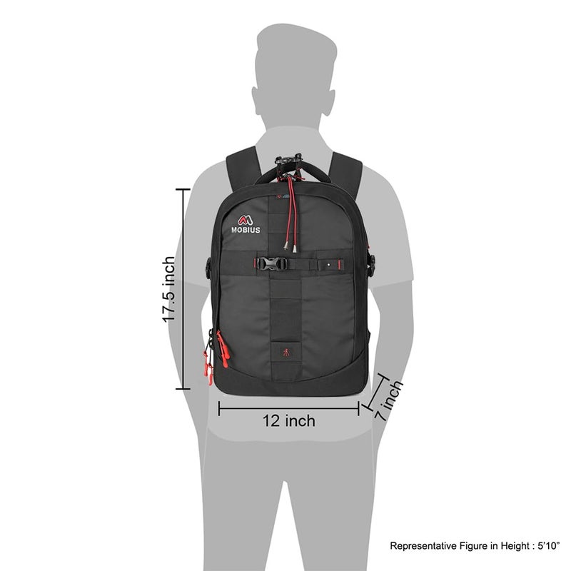 Mobius Trensetter Pro DSLR Backpack Bag with Rain Cover|100% Waterproof Camera Bag with 15.4Inch Laptop Compartment Tripod Holder|Suitable for 18-135 85mm-F1 8 70-200 lenses Flash Charger Slot - Image 5