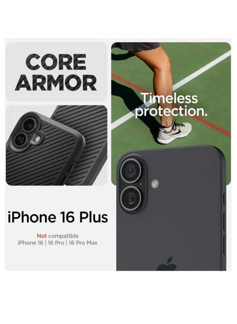 غطاء حماية Core Armor لهاتف iPhone 16 Plus (2024) - أسود غير لامع