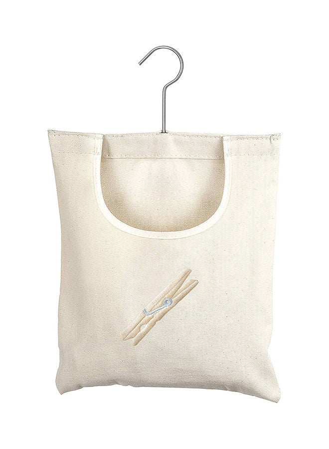 Canvas Clothespin Bag Off-White - Image 1