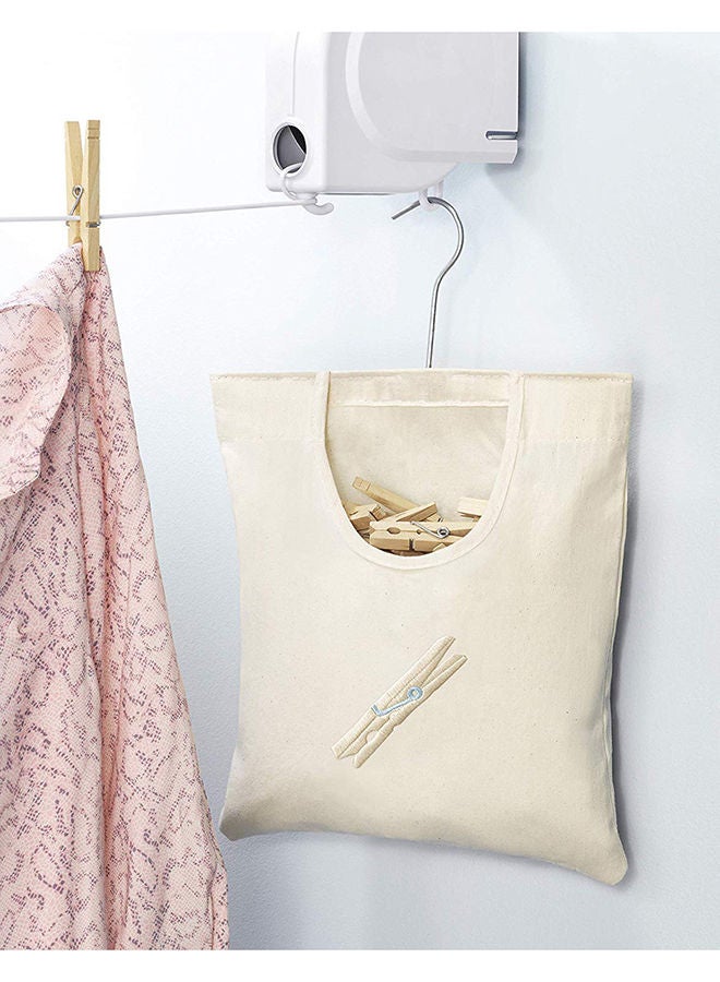 Canvas Clothespin Bag Off-White - Image 2