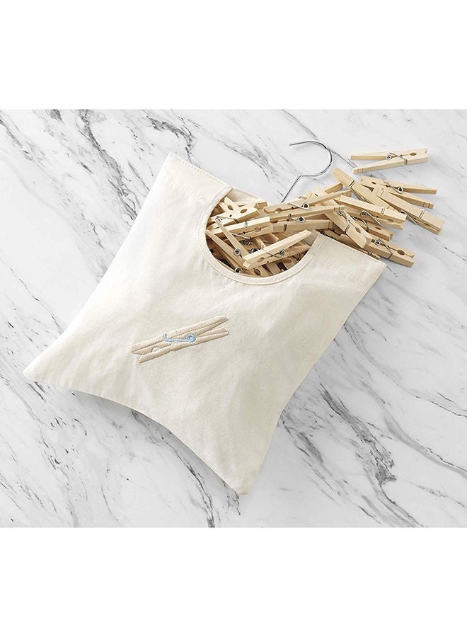 Canvas Clothespin Bag Off-White - Image 3