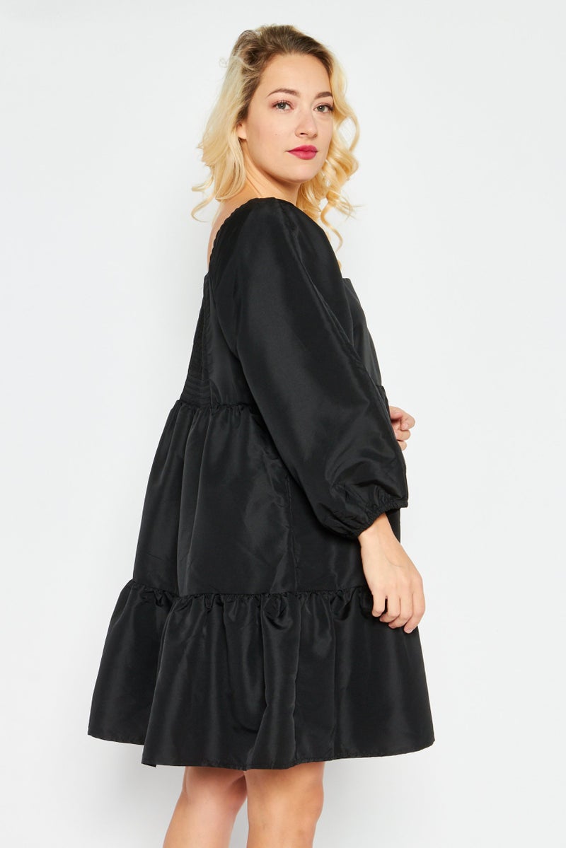 Levi's Women Solid Mini Dress, Black - Image 2