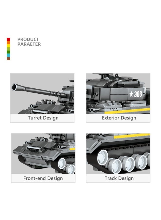 wange Legion Heavy Tank Building Blocks Set 3660 (Age 6+,346 Pieces) - Image 3