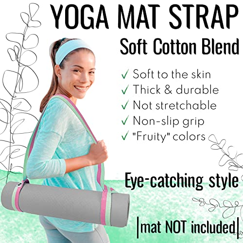 TECEUM Yoga Mat Strap – 30+ Colors – Adjustable Mat Holder Sling Carrier for All Mats [Mat Not Included] - Image 2
