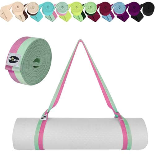 TECEUM Yoga Mat Strap – 30+ Colors – Adjustable Mat Holder Sling Carrier for All Mats [Mat Not Included] - Image 1