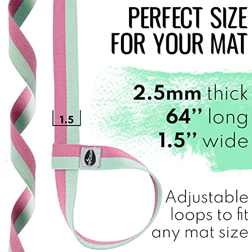 TECEUM Yoga Mat Strap – 30+ Colors – Adjustable Mat Holder Sling Carrier for All Mats [Mat Not Included] - Image 3