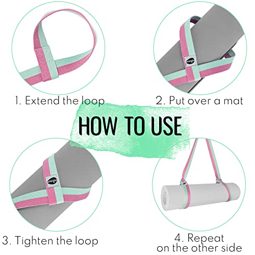 TECEUM Yoga Mat Strap – 30+ Colors – Adjustable Mat Holder Sling Carrier for All Mats [Mat Not Included] - Image 5