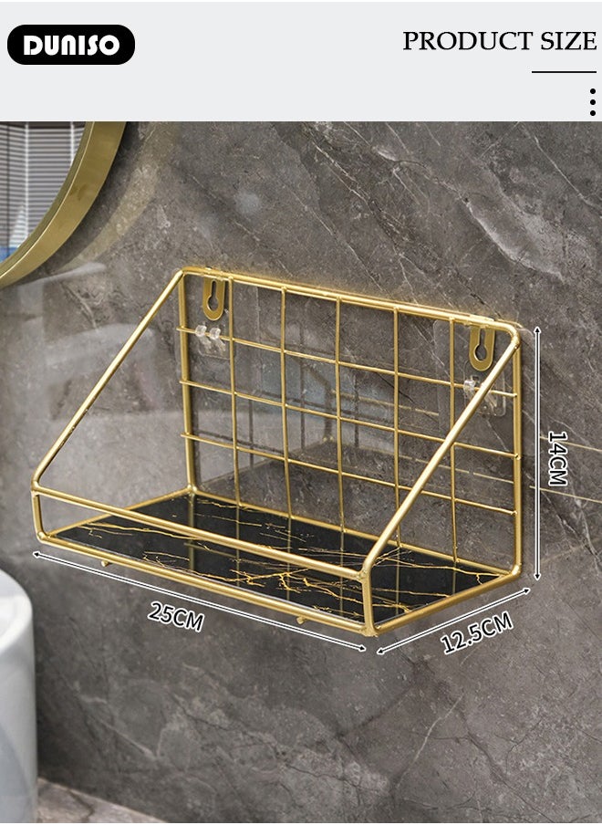 DUNISO - Shower Caddy Shelves Organizer, Self Adhesive Rack Storage Shelf for Inside Shower No Drilling, Wall Mounted Stainless Steel Bathroom Shower Wall Organization for Bathroom - Image 1