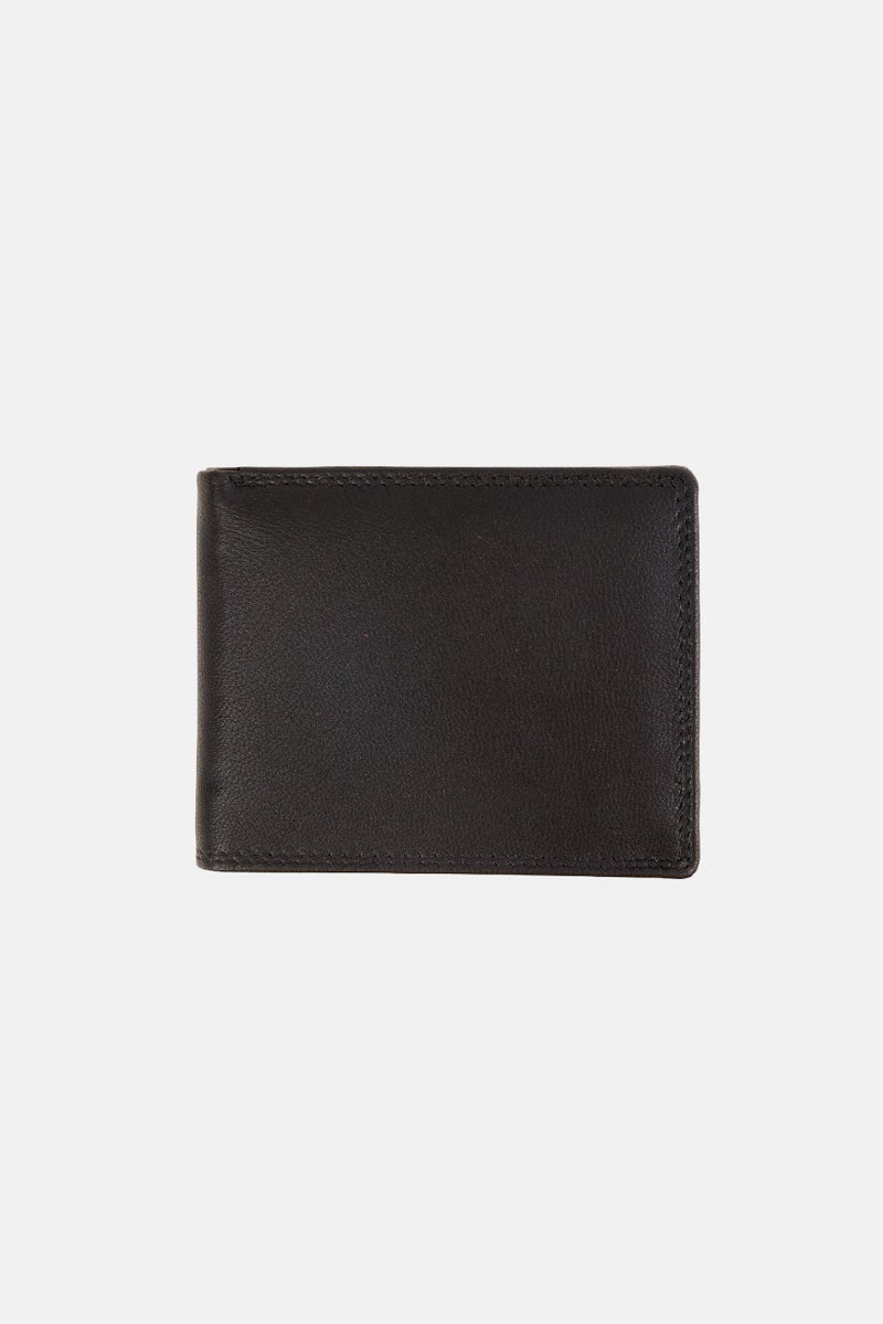 Algspar Men Brand Logo Leather Wallets, Black - Image 2