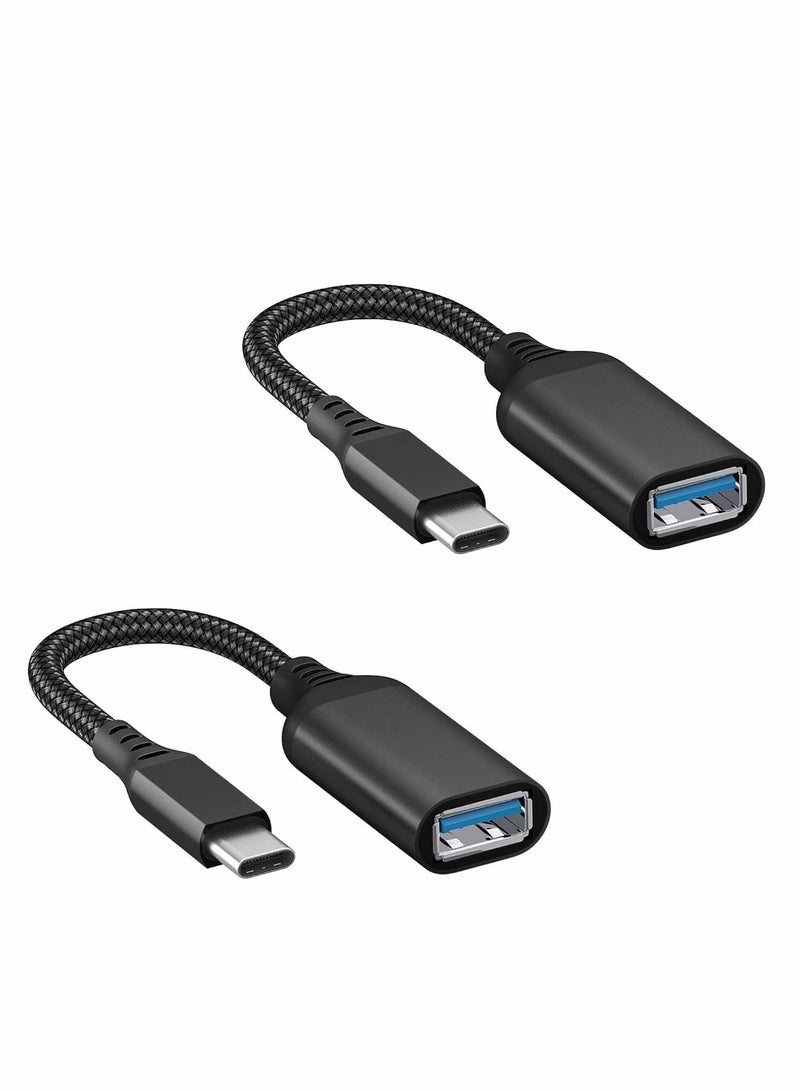 Captaintech USB-C to USB Adapter, 2pcs USB Type-C Male to USB 3.0 Female OTG Cable, Compatible with MacBook Pro - Image 1