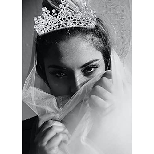 Aprince Silver Round Crystal Tiaras and Crowns for Women Tiaras for Girls Rhinestones Wedding Headband Tiara for Women The Crowns for Women Birthday Crowns for Women Crown for Girls Hair Accessories - Image 5