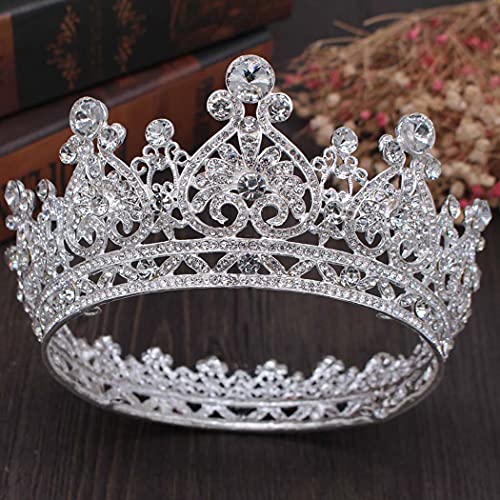 Aprince Silver Round Crystal Tiaras and Crowns for Women Tiaras for Girls Rhinestones Wedding Headband Tiara for Women The Crowns for Women Birthday Crowns for Women Crown for Girls Hair Accessories - Image 2