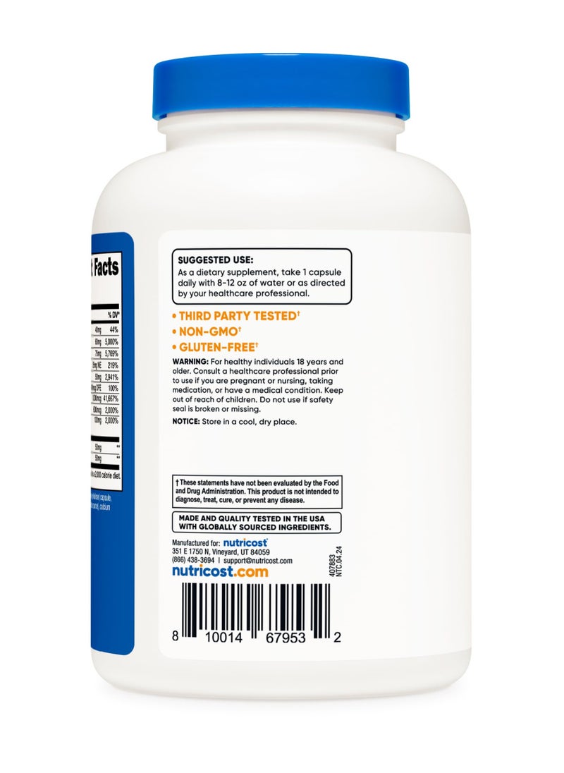 Nutricost - Vitamin B Complex 462mg Per Serving, 240 Serving, 240 Capsules, Dietary Supplement - Image 1
