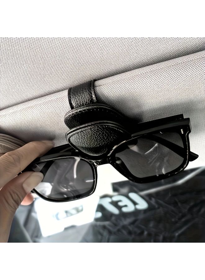 Gray Fashion Car Sunshade Glasses Clip PVC Storage Holder Interior Accessories - Image 4