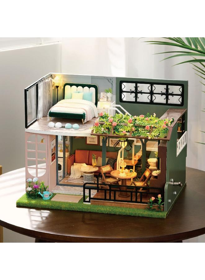 Bluejw Zhiqu House Diy Cabin Double-layer French Garden Villa Model French Hand-assembled Wooden Girlfriend Birthday Ceremony - Image 3