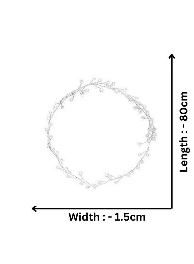 Accessher Silver Plated Crystals Floral Beaded Bridal Wedding Hair Styling Tiara Comb Indo Western Fancy Hair Clip/Side Pin/Comb Pin/Jooda Pin Hair Accessories with pearls for Womens & Girls - Image 5