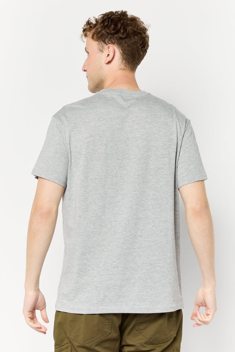 Paul Frank تي شيرت رجالي بأكمام قصيرة وياقة دائرية بطباعة جرافيك، رمادي - Image 3