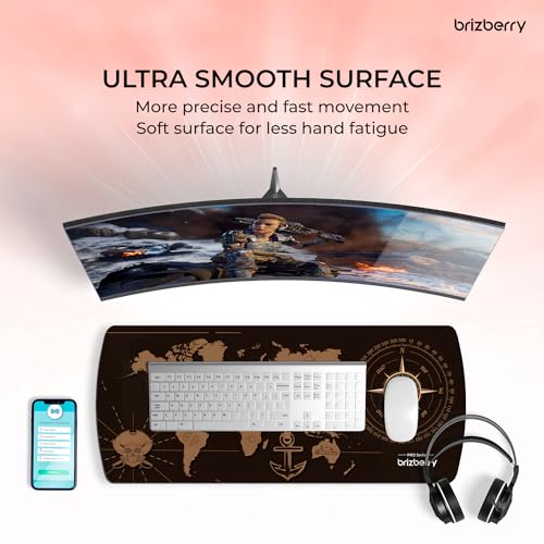 ARTBRIZ® Brizberry Extended Mouse Pad, Desk Mat, 740mm x 310mm x 3mm Large Printed Premium Anti Skid Rubber Base for Desktop Laptop Keyboard (DM Design 2) - Image 2