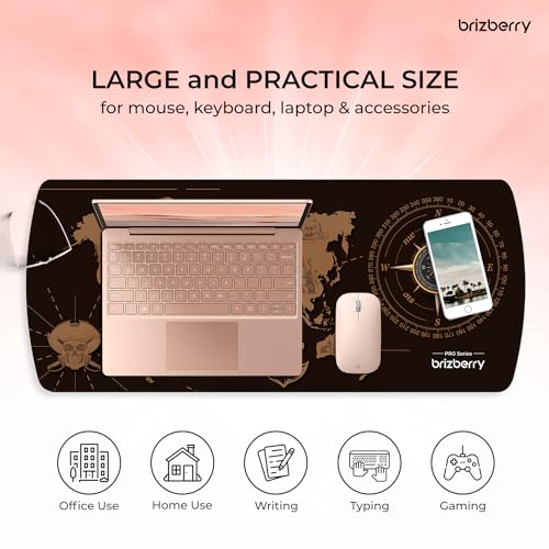 ARTBRIZ® Brizberry Extended Mouse Pad, Desk Mat, 740mm x 310mm x 3mm Large Printed Premium Anti Skid Rubber Base for Desktop Laptop Keyboard (DM Design 2) - Image 4