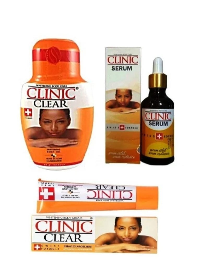 Clinic Clear Whitening Serum 50 ml And Whitening Body Cream 50 g And Whitening Body Oil 125ml 