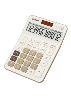 Large on 12-Digit VAT Tax Office Desk Calculator and Large Display, Brown
