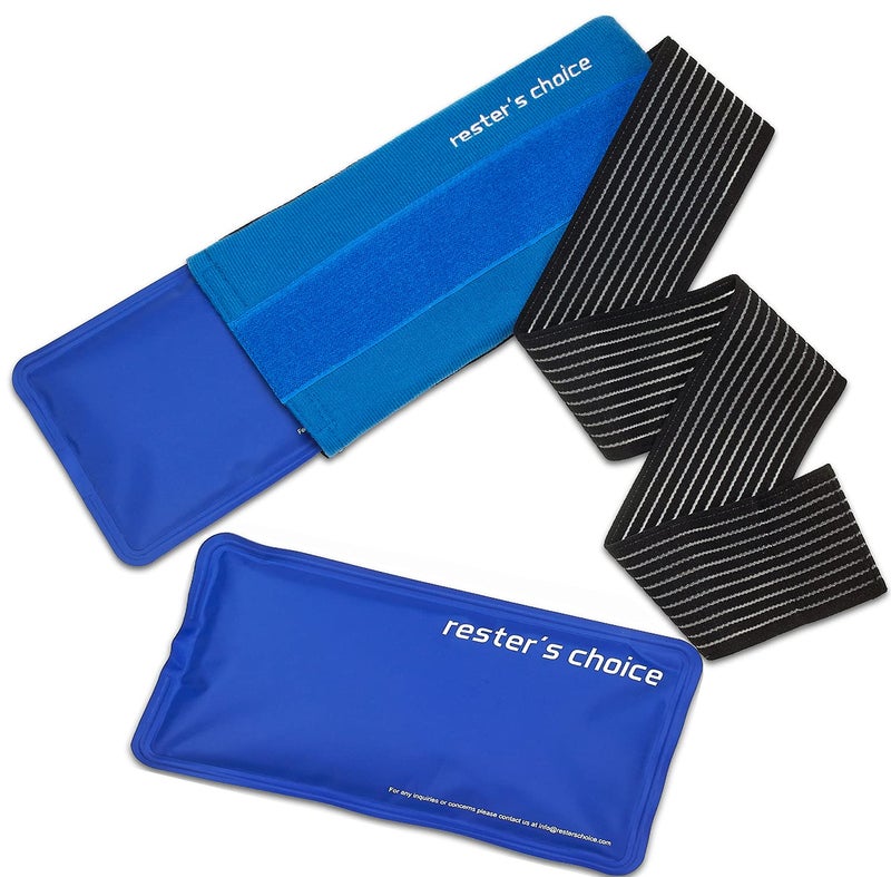 Rester's Choice 2 Soft Gel Ice Packs for Injuries Reusable with Extra Comfy Adjustable Cold Pack Wrap, Flexible Hot and Cold Compress - Image 2